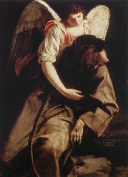 Orazio Gentileschi : St Francis and the Angel